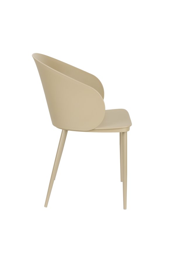 WHITE LABEL LIVING Gigi spisestuestol, med armlener - beige plast og stl