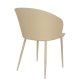 WHITE LABEL LIVING Gigi spisestuestol, med armlener - beige plast og stl