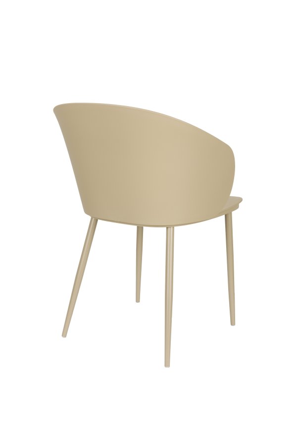 WHITE LABEL LIVING Gigi spisestuestol, med armlener - beige plast og stl