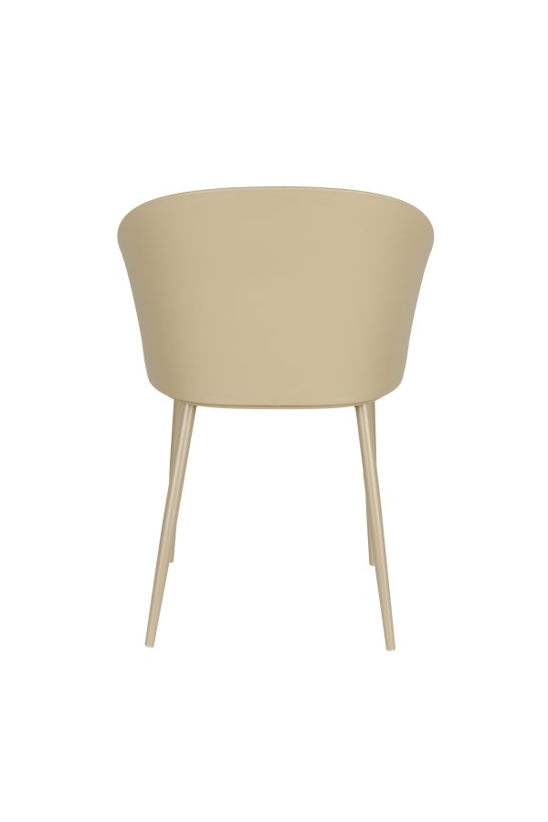 WHITE LABEL LIVING Gigi spisestuestol, med armlener - beige plast og stl