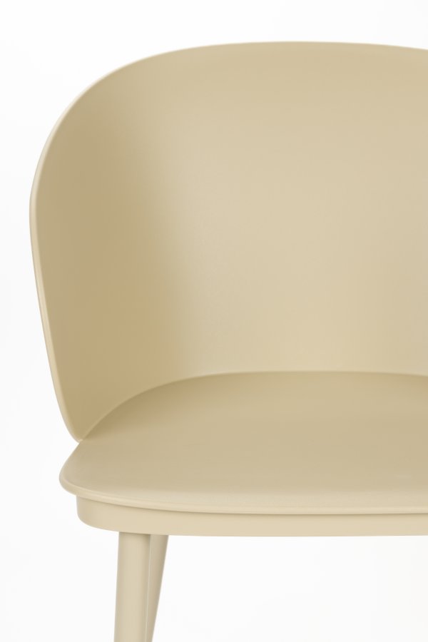 WHITE LABEL LIVING Gigi spisestuestol, med armlener - beige plast og stl