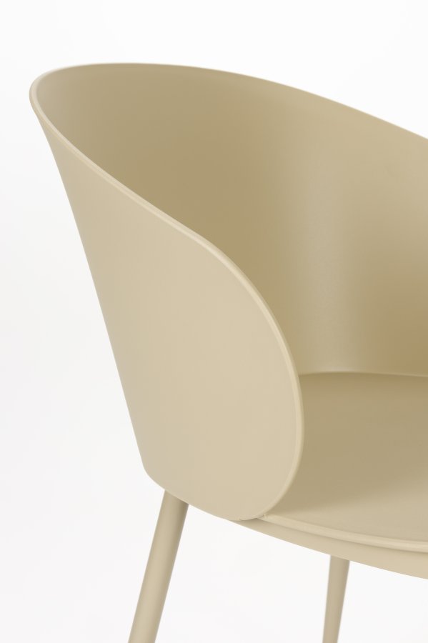 WHITE LABEL LIVING Gigi spisestuestol, med armlener - beige plast og stl