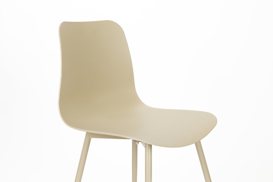 WHITE LABEL LIVING Leon spisestuestol - beige plast og stl
