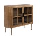 WHITE LABEL LIVING Yaz skjenk, hy, m. 2 drer og 1 hylle - brunt gummitre
