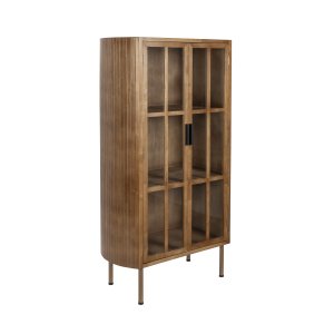 WHITE LABEL LIVING Yaz skp, med 2 dörrar och 2 hyllor - brunt gummiträ