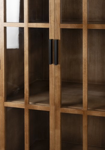 WHITE LABEL LIVING Yaz-skap, med 2 drer og 2 hyller - brunt gummitre