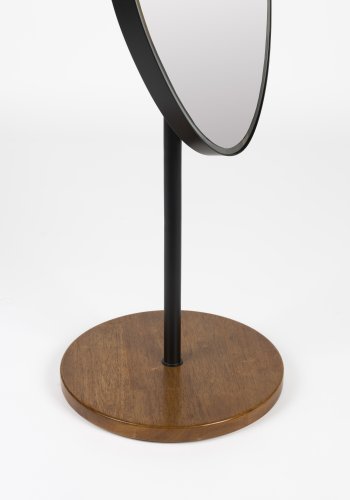 WHITE LABEL LIVING Dropz gulvspeil - speilglass og svart jern (135x40)