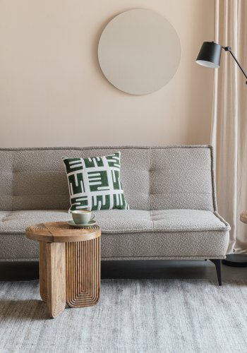 WHITE LABEL LIVING Cielke sovesofa - beige polyester og furu