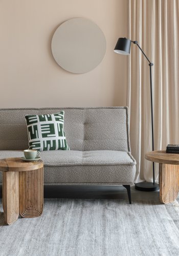 WHITE LABEL LIVING Cielke sovesofa - beige polyester og furu