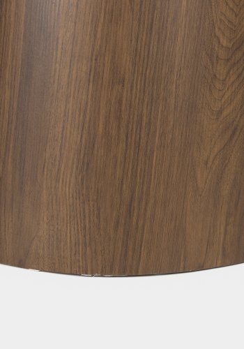 WHITE LABEL LIVING Almira spisebord, rundt - snhvit matt sintret stein og valnttpapirfiner (115)