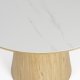 WHITE LABEL LIVING Almira spisebord, rundt - snhvit matt sintret stein og eikepapirfiner (115)