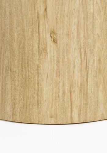 WHITE LABEL LIVING Almira spisebord, rundt - snhvit matt sintret stein og eikepapirfiner (115)