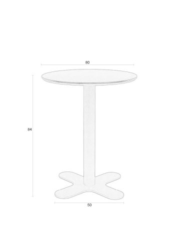 WHITE LABEL LIVING Sanjay bistrobord, rundt - svart MDF og jern (80)