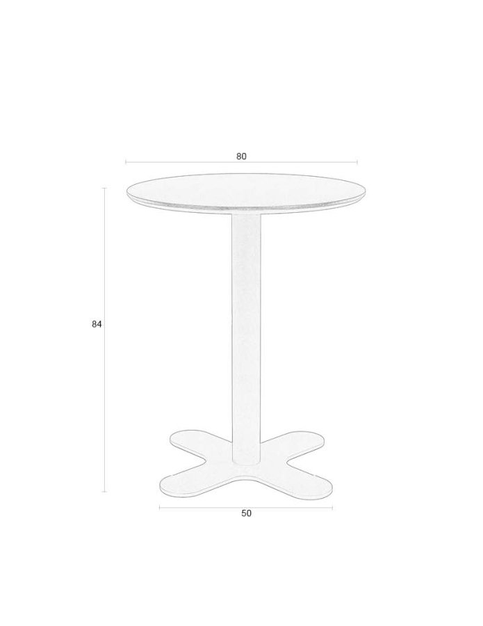 WHITE LABEL LIVING Sanjay bistrobord, rundt - svart MDF og jern (80)