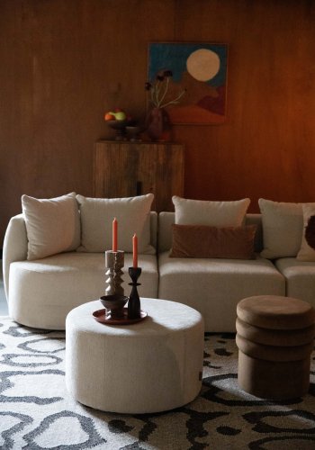 Dutchbone puff Rocca Latte