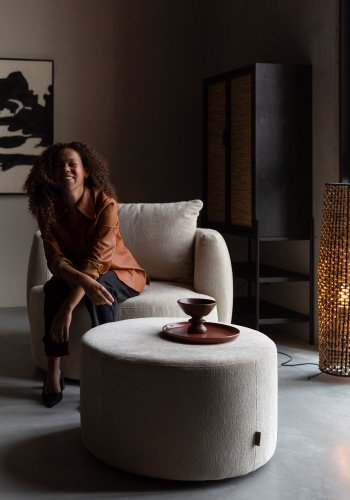 Dutchbone puff Rocca Latte