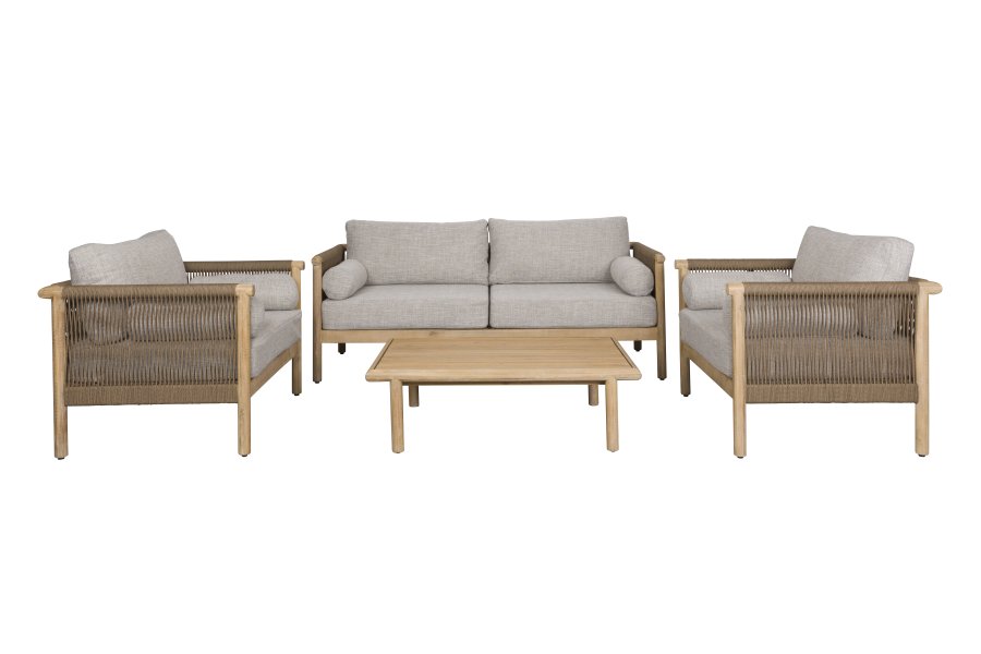 DUTCHBONE Set Utomhus Oasis (Soffa + Soffbord + 2 Loungef�t&ouml;ljer)