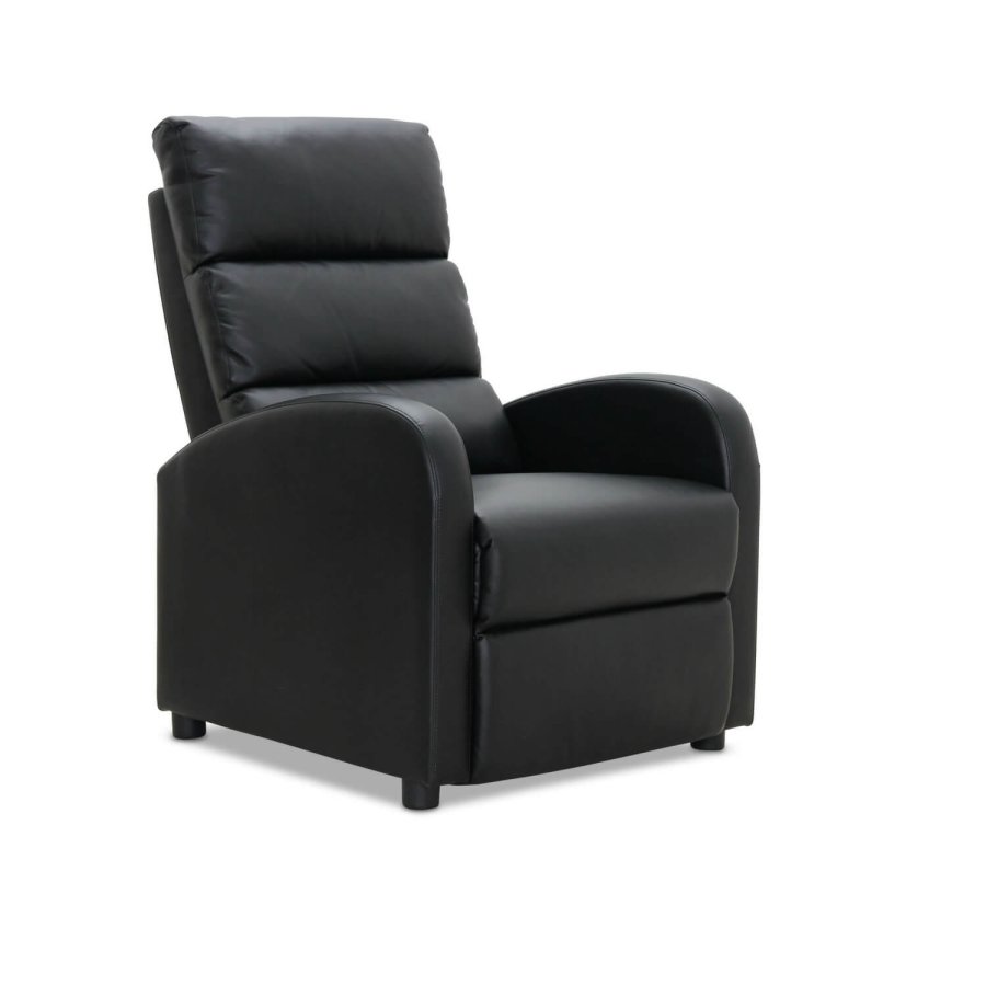 HAGA Berlin hvilestol - svart skinn PU
