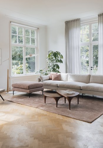 ZUIVER Sommer 4,5-personers sofa - creme polyester og st�l