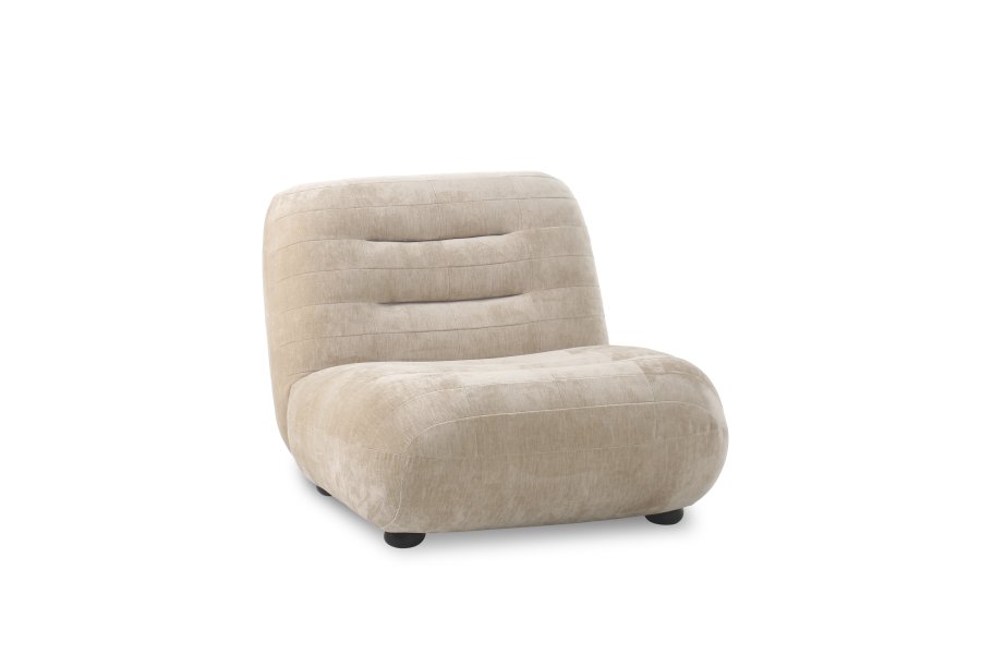 DUTCHBONE Lounge Chair Wyatt Velours Beige