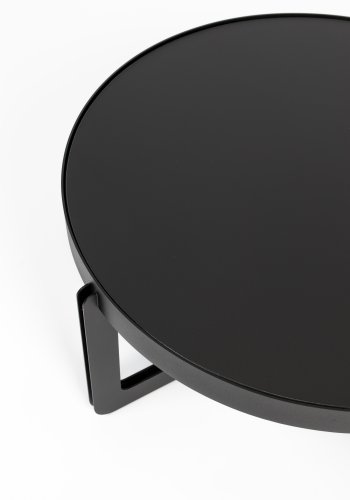 ZUIVER soffbord i mitten, runt, svart