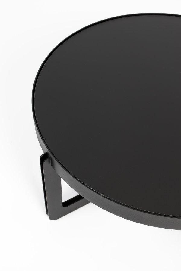 ZUIVER soffbord i mitten, runt, svart