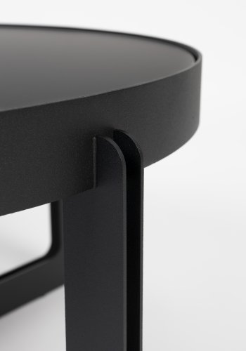 ZUIVER soffbord i mitten, runt, svart