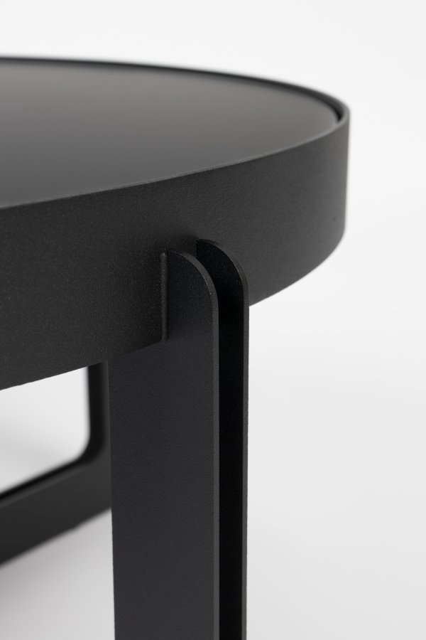 ZUIVER soffbord i mitten, runt, svart