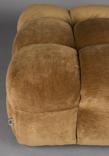 DUTCHBONE Hocker Hackman Velours Cognac