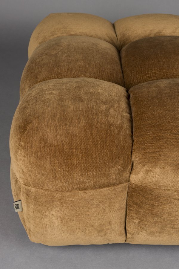 DUTCHBONE Hocker Hackman Velours Cognac