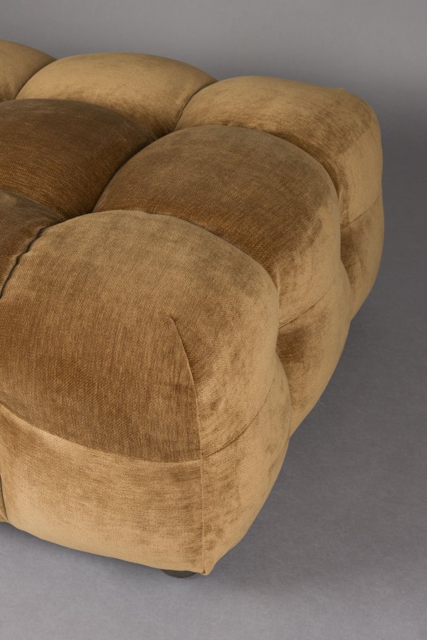 DUTCHBONE Hocker Hackman Velours Cognac