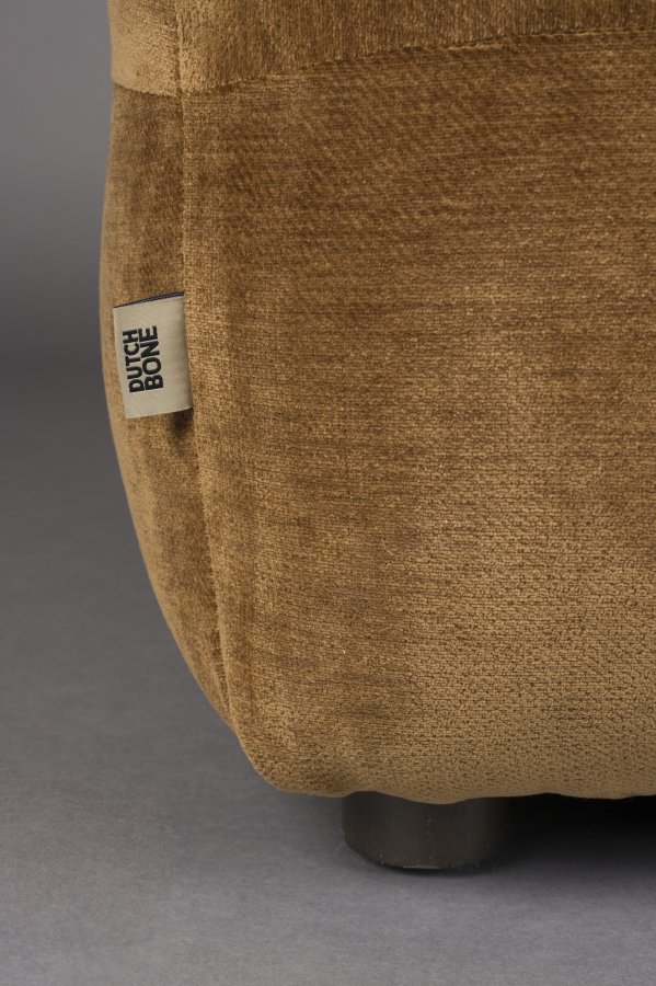 DUTCHBONE Hocker Hackman Velours Cognac