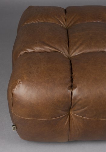DUTCHBONE Hocker Hackman L&auml;derchoklad