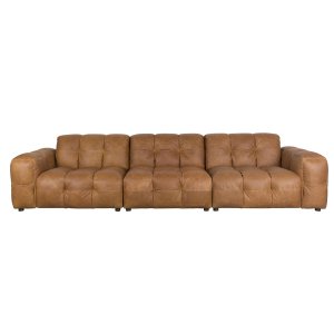 DUTCHBONE Soffa Hackman 4,5-sits L&auml;der Cognac