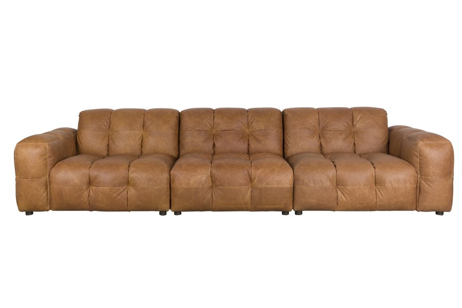 DUTCHBONE Soffa Hackman 4,5-sits L&auml;der Cognac