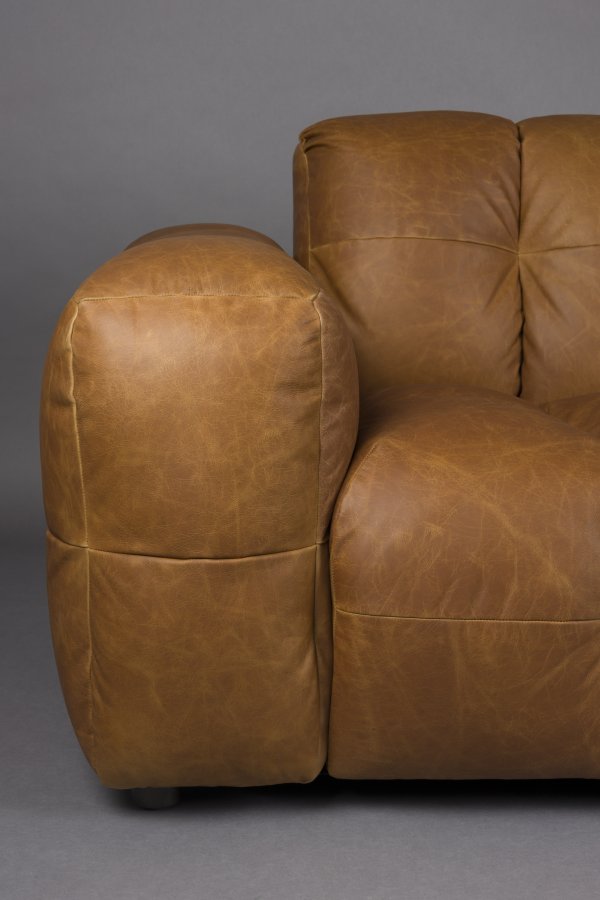 DUTCHBONE Soffa Hackman 4,5-sits L&auml;der Cognac
