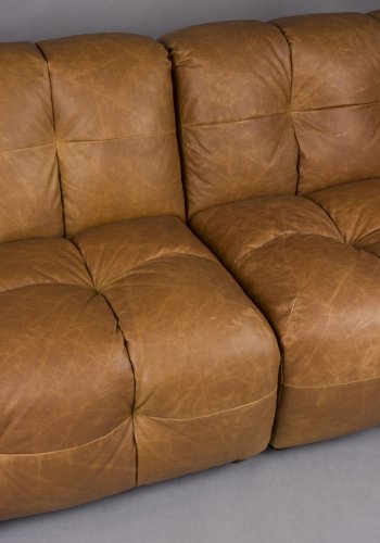 DUTCHBONE Soffa Hackman 4,5-sits L&auml;der Cognac