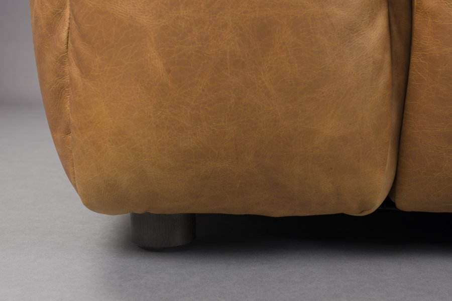 DUTCHBONE Soffa Hackman 4,5-sits L&auml;der Cognac