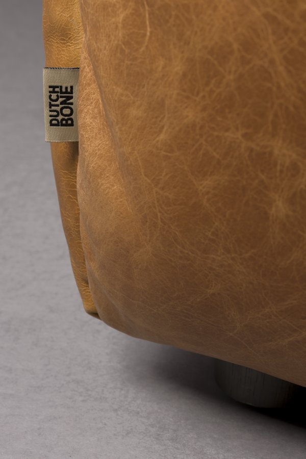 DUTCHBONE Soffa Hackman 4,5-sits L&auml;der Cognac