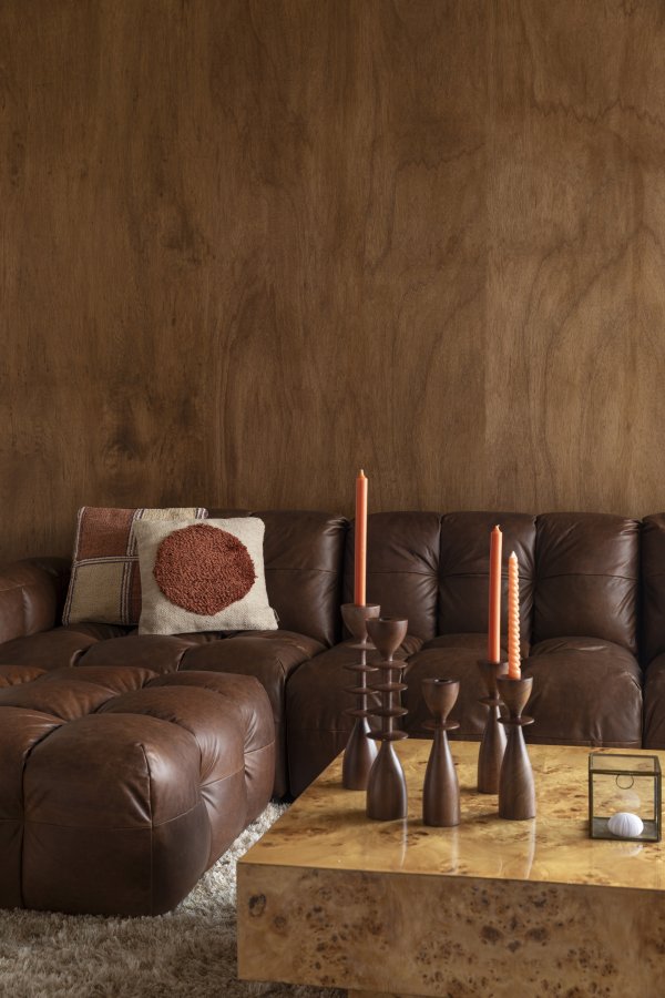 DUTCHBONE Soffa Hackman 4,5-sits L&auml;der Cognac