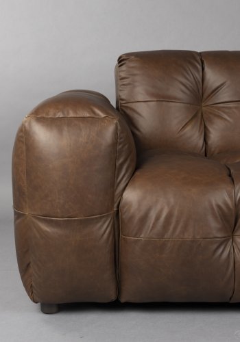 DUTCHBONE Soffa Hackman 4,5-sits l&auml;der choklad