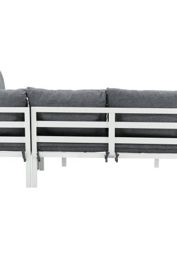 VENTURE DESIGN Odense Sofagarnitur &ndash; graue Kissen, graues Aintwood und wei&szlig;es Aluminium