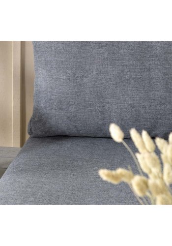 VENTURE DESIGN Odense sofasett - gr puter, grtt i tre og sort aluminium