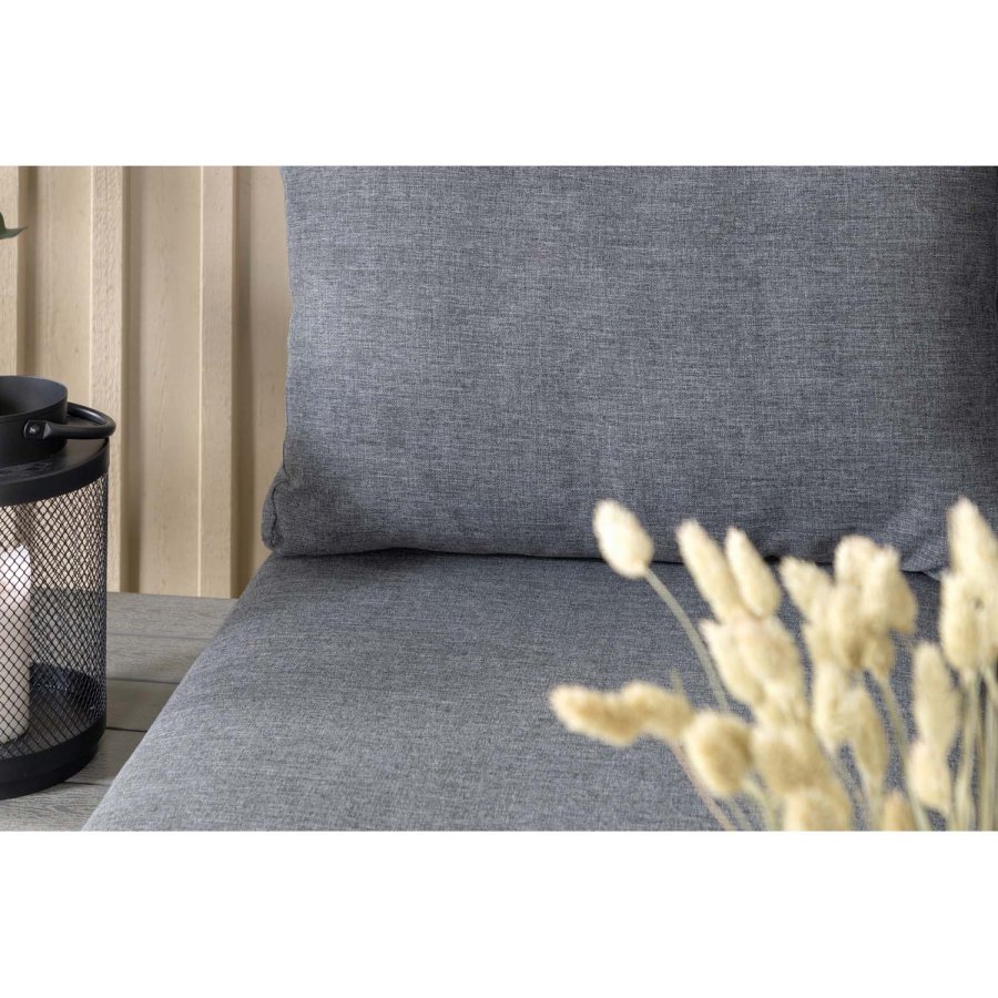 VENTURE DESIGN Odense sofasett - gr puter, grtt i tre og sort aluminium