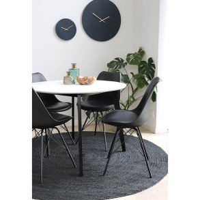 HOUSE NORDIC Oslo spisebordsstol - sort kunstlæder og plastik m. sorte stålben