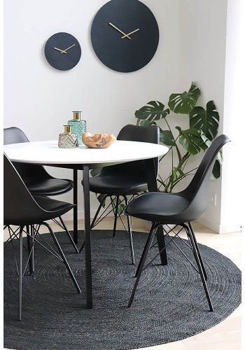 HOUSE NORDIC Oslo spisestol - svart kunstskinn og plast med sorte stlben