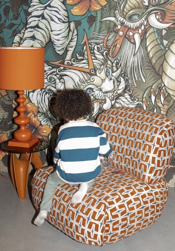 BOLD MONKEY Loungef�t�lj Ritz Beige Br�nd Orange