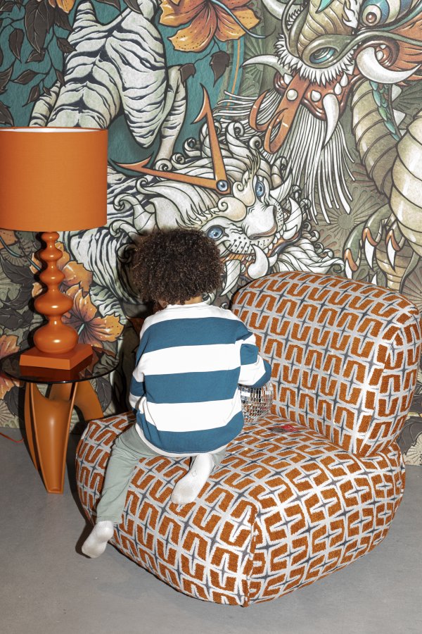 BOLD MONKEY Loungef�t�lj Ritz Beige Br�nd Orange