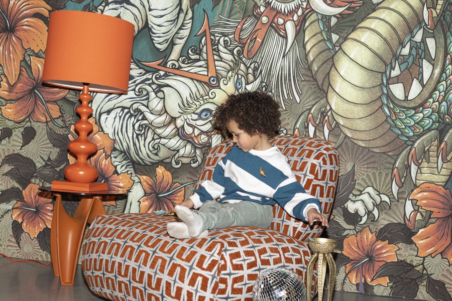 BOLD MONKEY Loungef�t�lj Ritz Beige Br�nd Orange