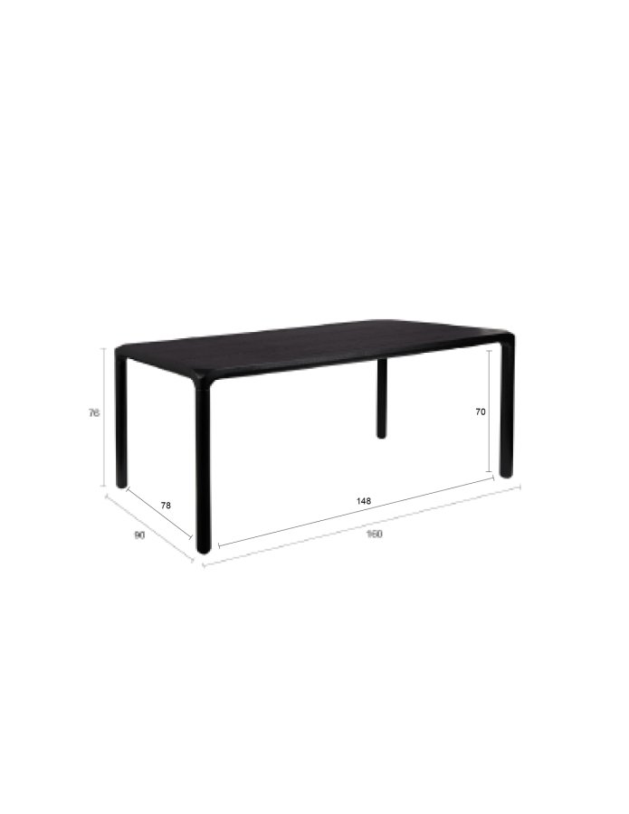 ZUIVER Bord Storm 160x90 Svart